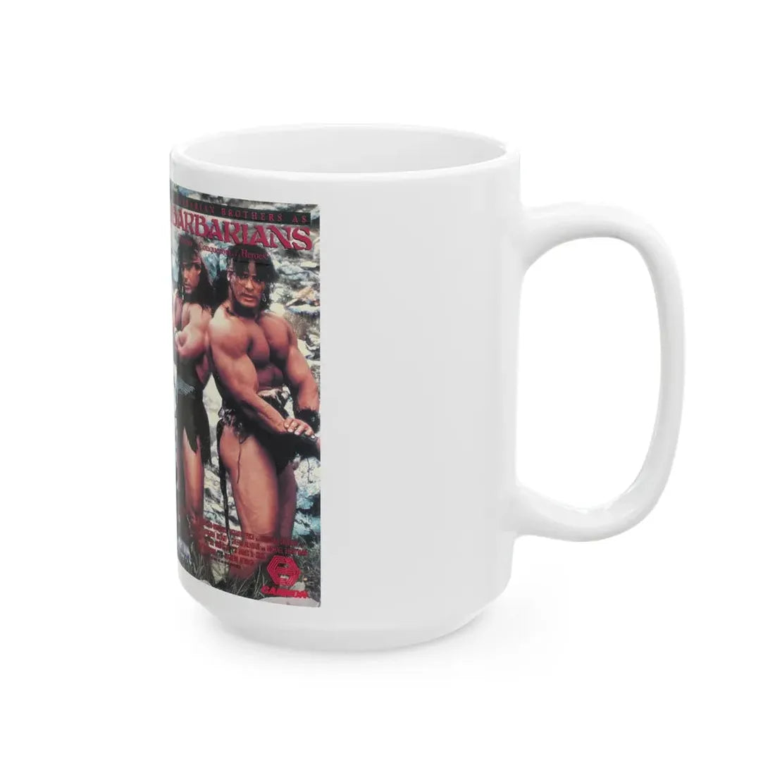 THE BARBARIANS THE BARBARIAN BROTHERS (VHS COVER) - White Coffee Mug - Go Mug Yourself