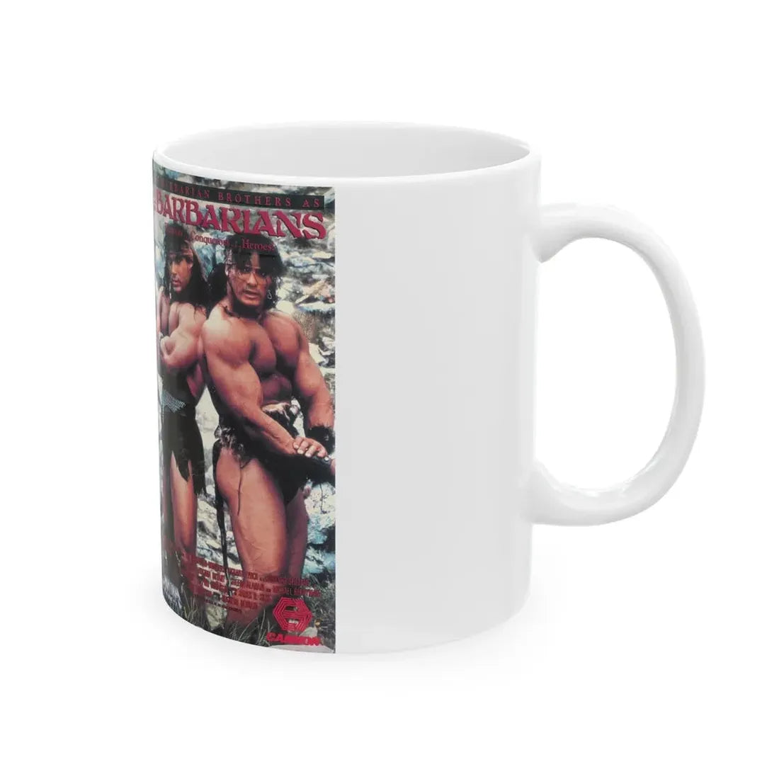 THE BARBARIANS THE BARBARIAN BROTHERS (VHS COVER) - White Coffee Mug - Go Mug Yourself