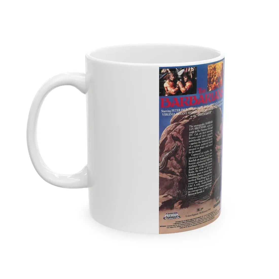 THE BARBARIANS THE BARBARIAN BROTHERS (VHS COVER) - White Coffee Mug - Go Mug Yourself