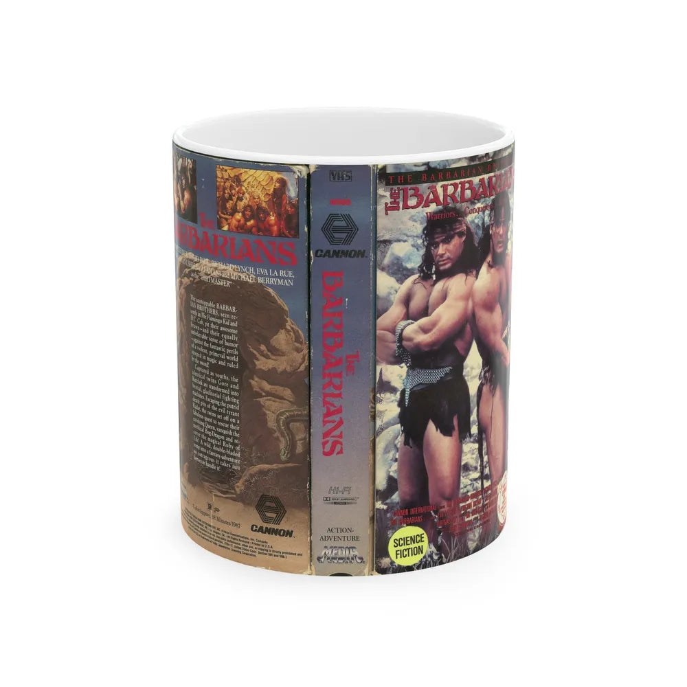 THE BARBARIANS (VHS COVER) - White Coffee Mug-11oz-Go Mug Yourself