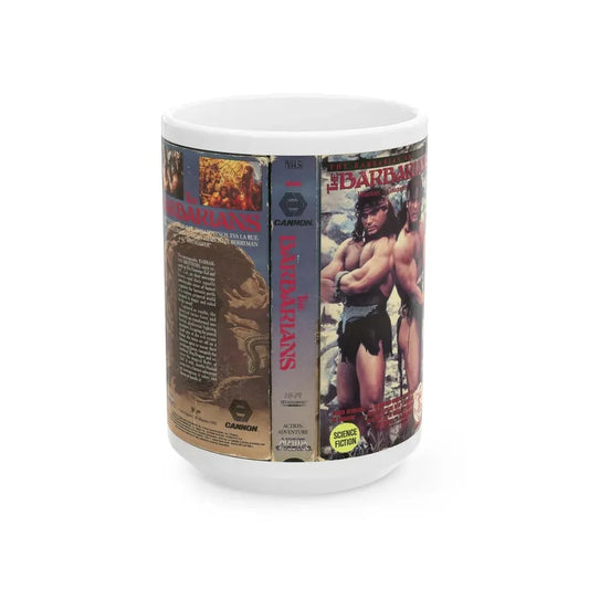 THE BARBARIANS (VHS COVER) - White Coffee Mug 15oz - Go Mug Yourself