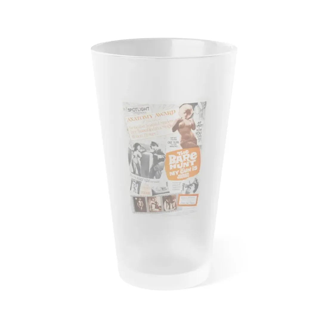 THE BARE HUNT 1963 Movie Poster - Frosted Pint Glass 16oz Default Title - Go Mug Yourself