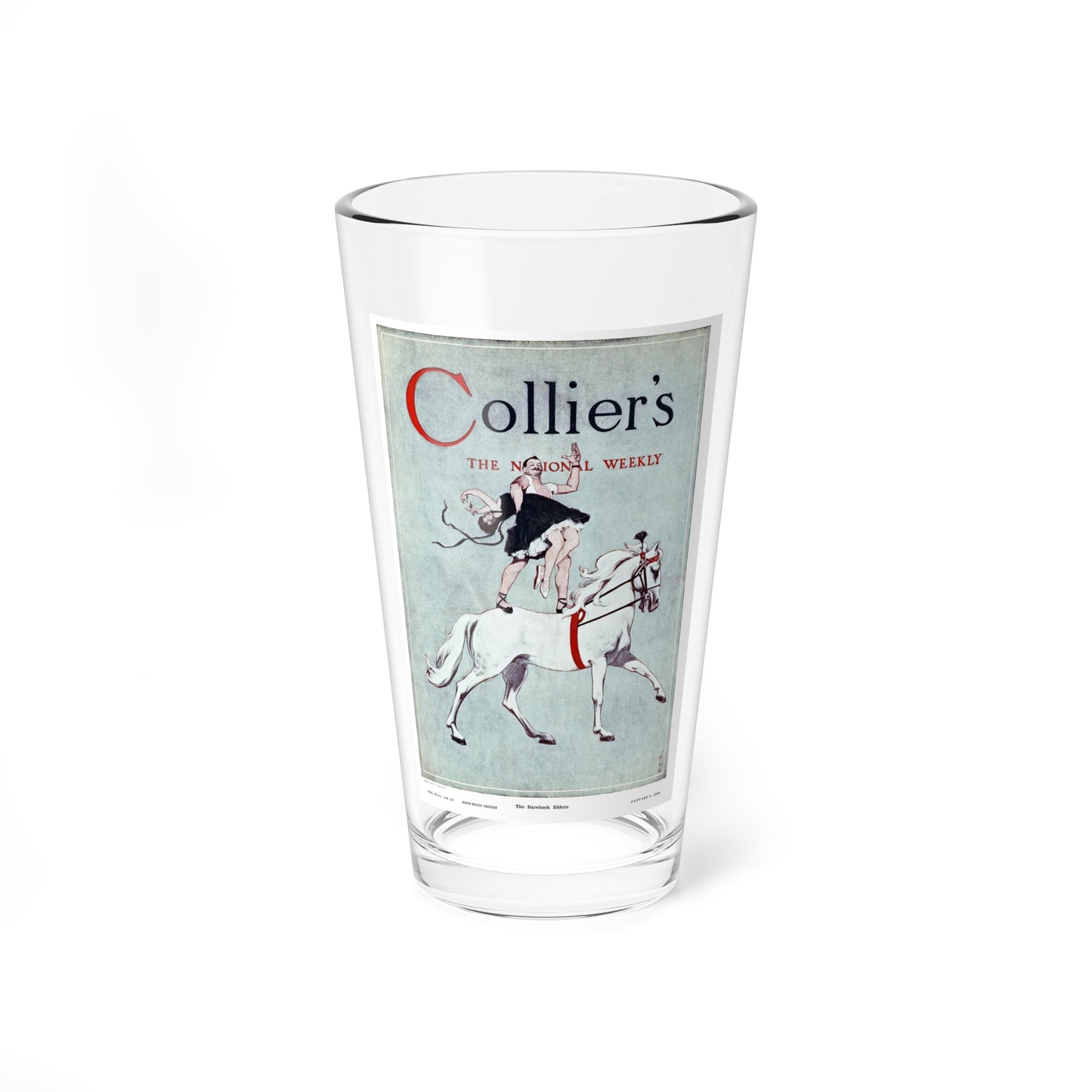 The Bareback Riders, Colliers, January 9, 1909 (Magazine Illustration) Pint Glass 16oz-16oz-Go Mug Yourself