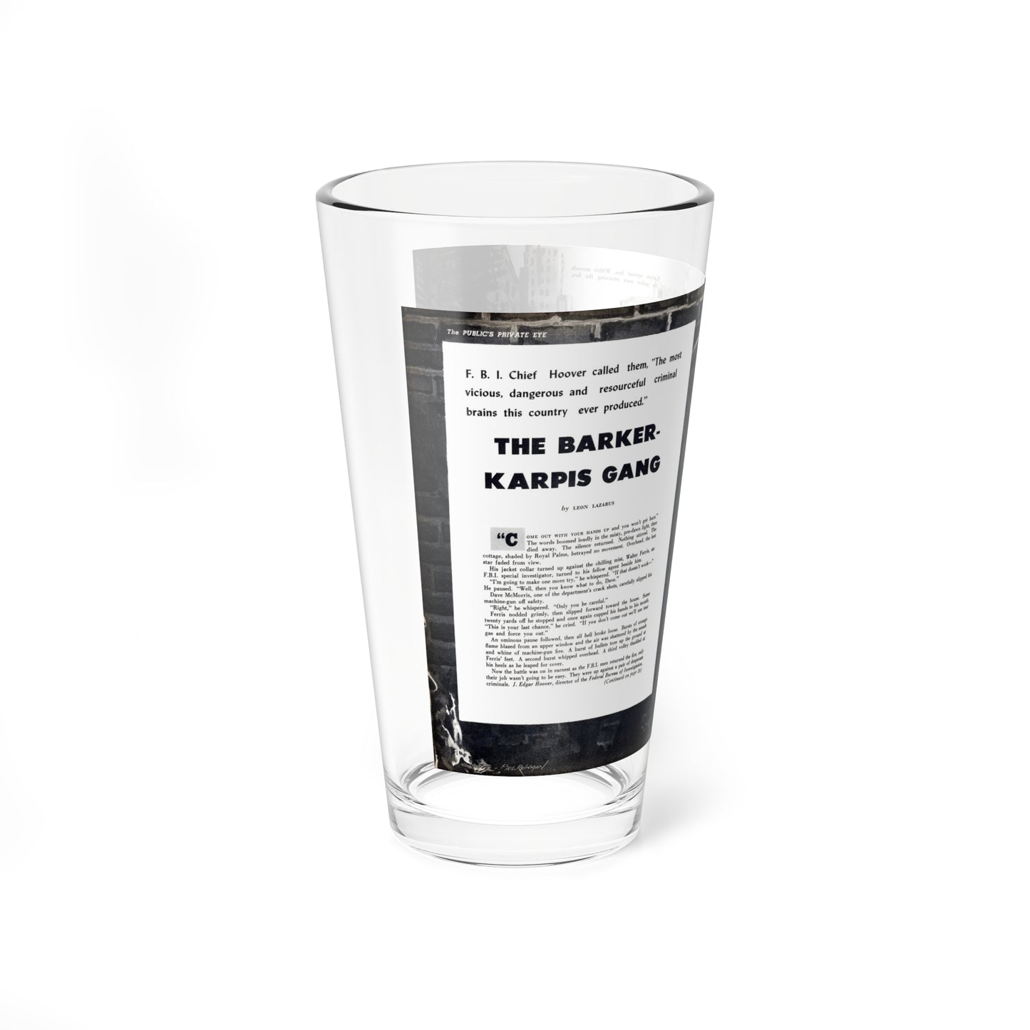 The Barker-Karpis Gang, Private Eye magazine, November 1959 (Magazine Illustration) Pint Glass 16oz-Go Mug Yourself