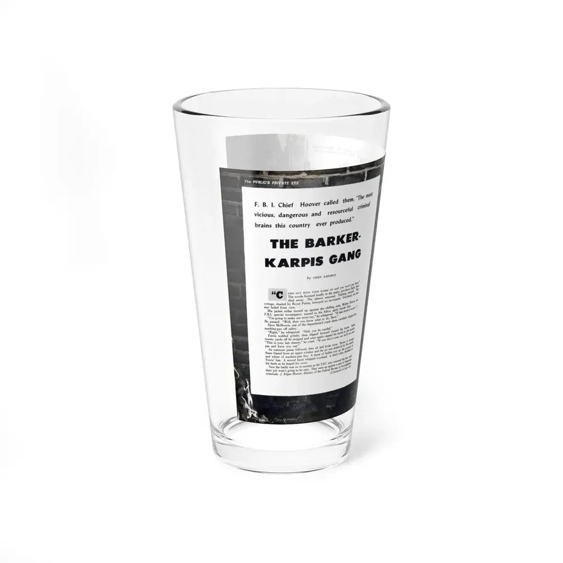 The Barker-Karpis Gang, Private Eye magazine, November 1959 (Magazine Illustration) Pint Glass 16oz - Go Mug Yourself