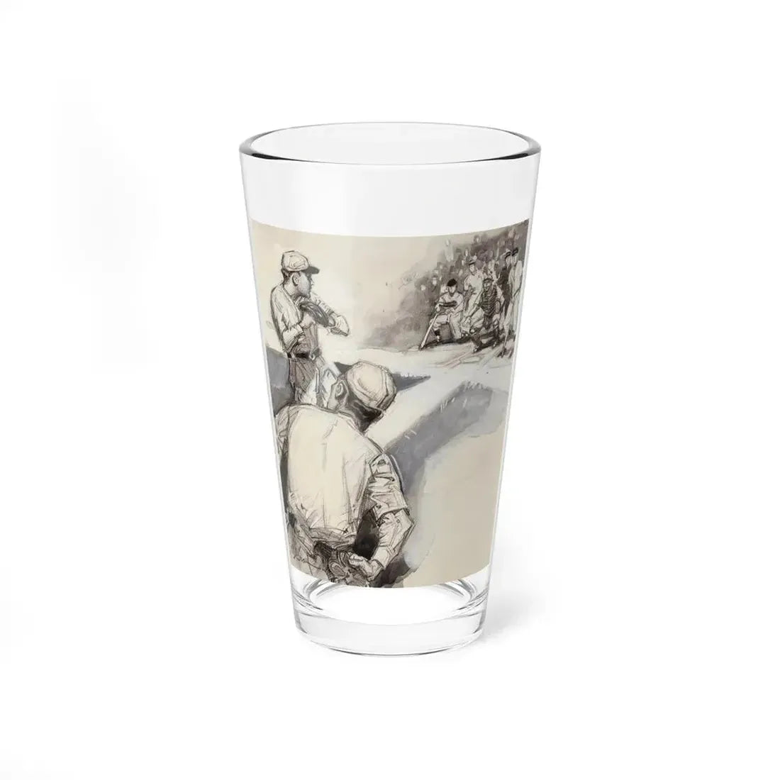 The Baseball Game, probable magazine illustration (Magazine Illustration) Pint Glass 16oz 16oz - Go Mug Yourself