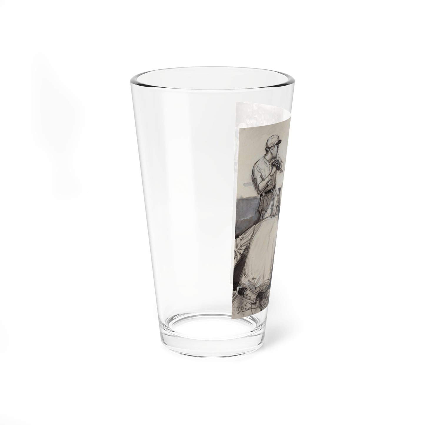 The Baseball Game, probable magazine illustration (Magazine Illustration) Pint Glass 16oz-Go Mug Yourself