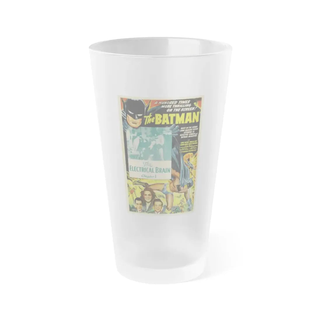 THE BATMAN - THE ELECTRICAL BRAIN 1943 Movie Poster - Frosted Pint Glass 16oz Default Title - Go Mug Yourself