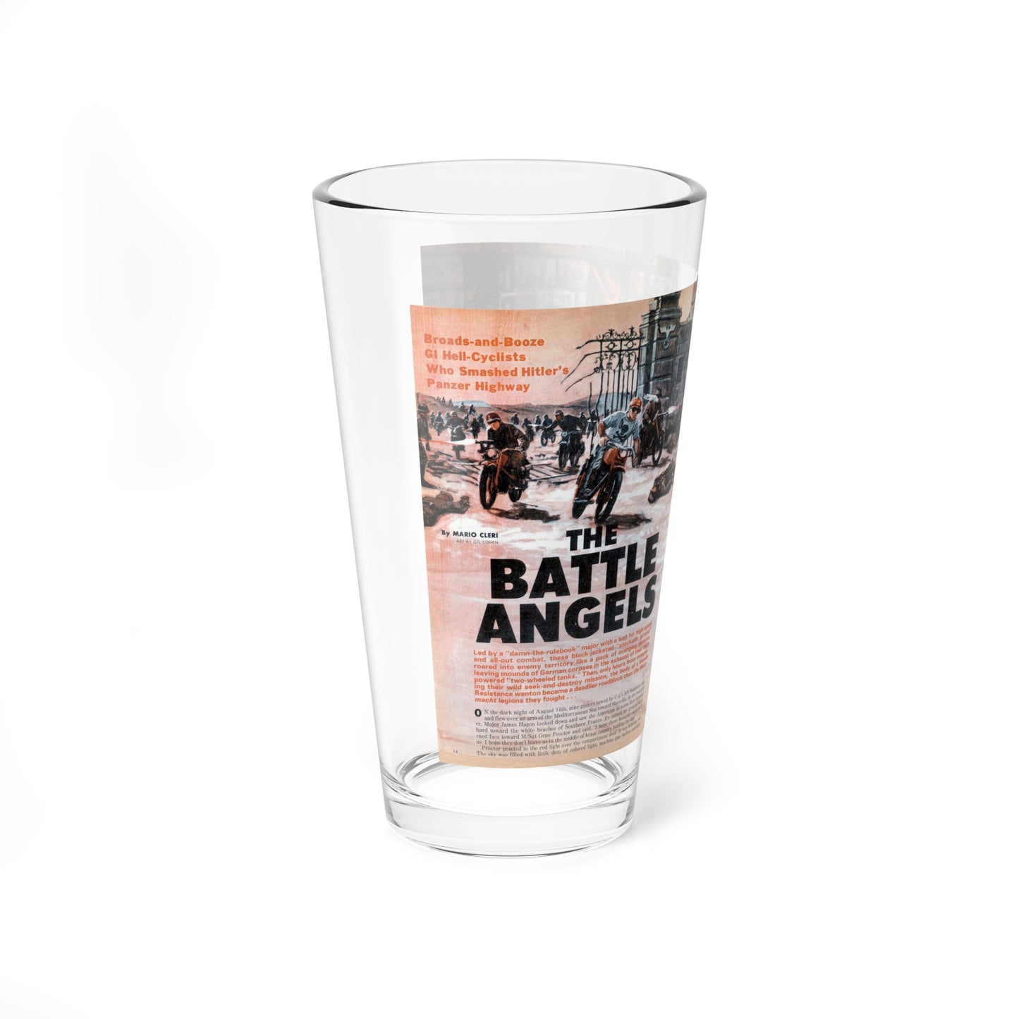 The Battle Angels, Male magazine, February 1967 (Magazine Illustration) Pint Glass 16oz-Go Mug Yourself