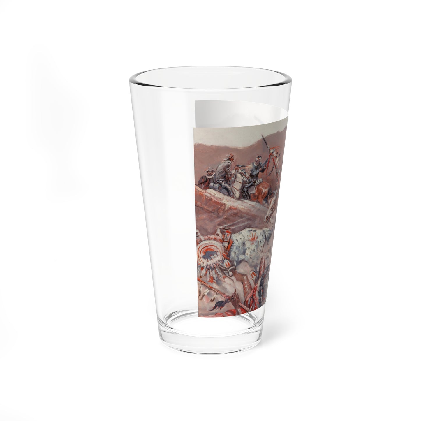 The Battle of Little Big Horn, 1955 (Magazine Illustration) Pint Glass 16oz-Go Mug Yourself