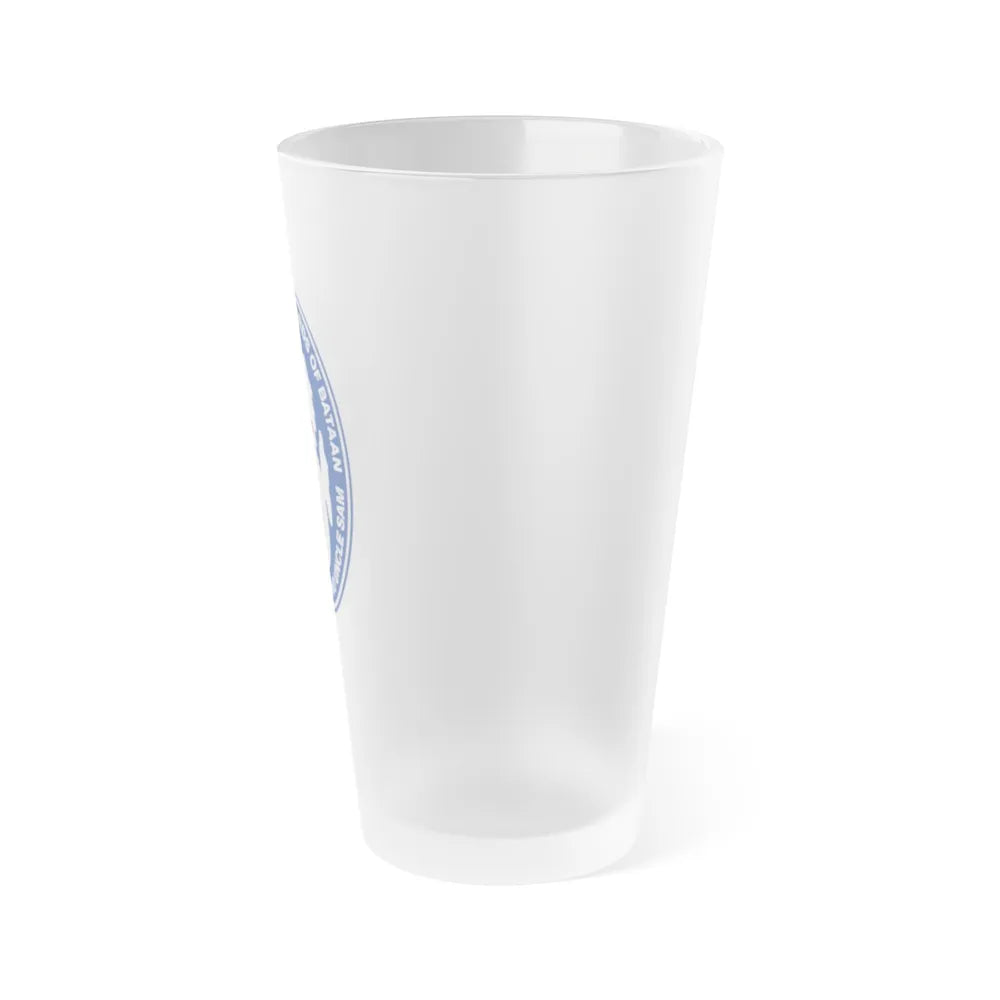 The Battling Bastards USS Bataan LHD5 (U.S. Navy) Frosted Pint Glass 16oz-Go Mug Yourself