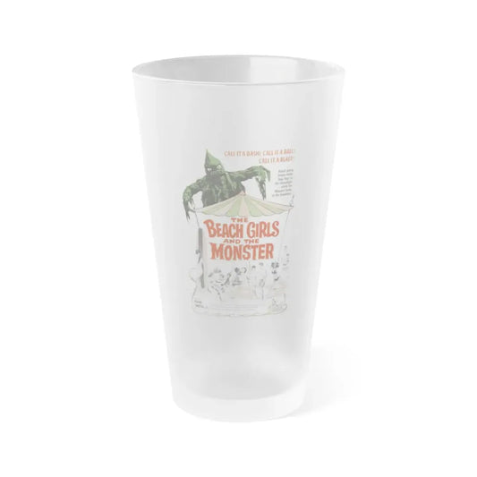 THE BEACH GIRLS AND THE MONSTER 1965 Movie Poster - Frosted Pint Glass 16oz Default Title - Go Mug Yourself