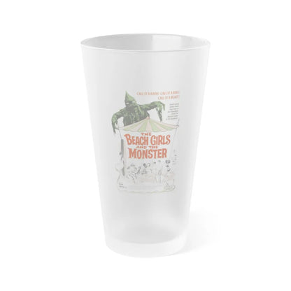 THE BEACH GIRLS AND THE MONSTER 1965 Movie Poster - Frosted Pint Glass 16oz-Go Mug Yourself