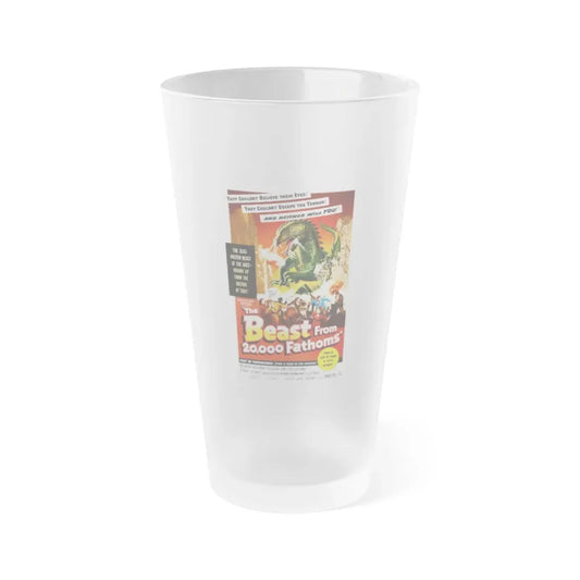 THE BEAST FROM 20,000 FATHOMS 1953 Movie Poster - Frosted Pint Glass 16oz Default Title - Go Mug Yourself