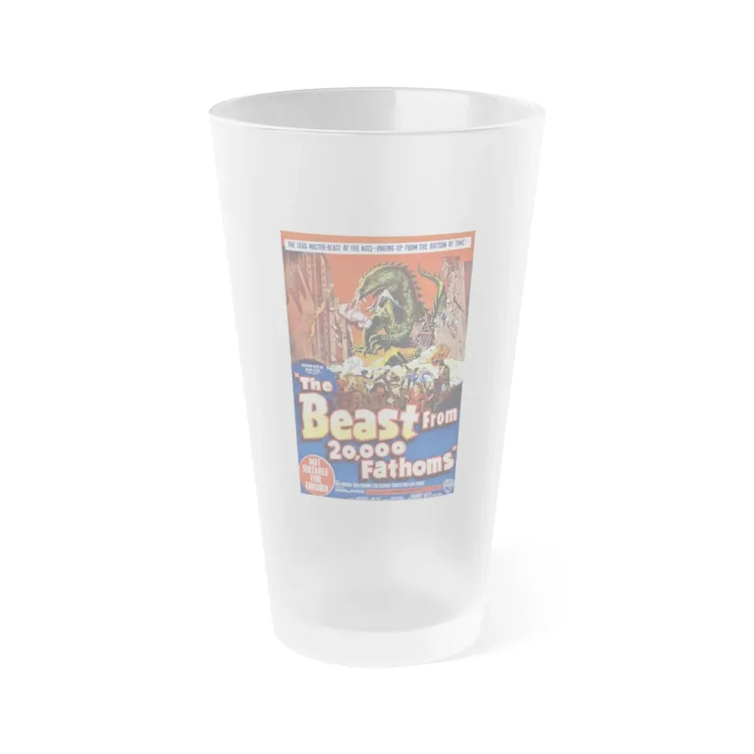 THE BEAST FROM 20,000 FATHOMS (4) 1953 Movie Poster - Frosted Pint Glass 16oz Default Title - Go Mug Yourself