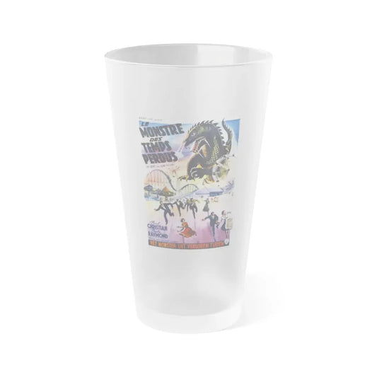 THE BEAST FROM 20,000 FATHOMS (BELGIAN) 1953 Movie Poster - Frosted Pint Glass 16oz Default Title - Go Mug Yourself