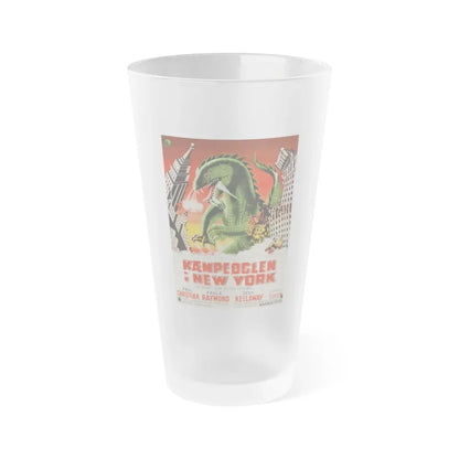 THE BEAST FROM 20,000 FATHOMS (DANISH) 1953 Movie Poster - Frosted Pint Glass 16oz Default Title - Go Mug Yourself