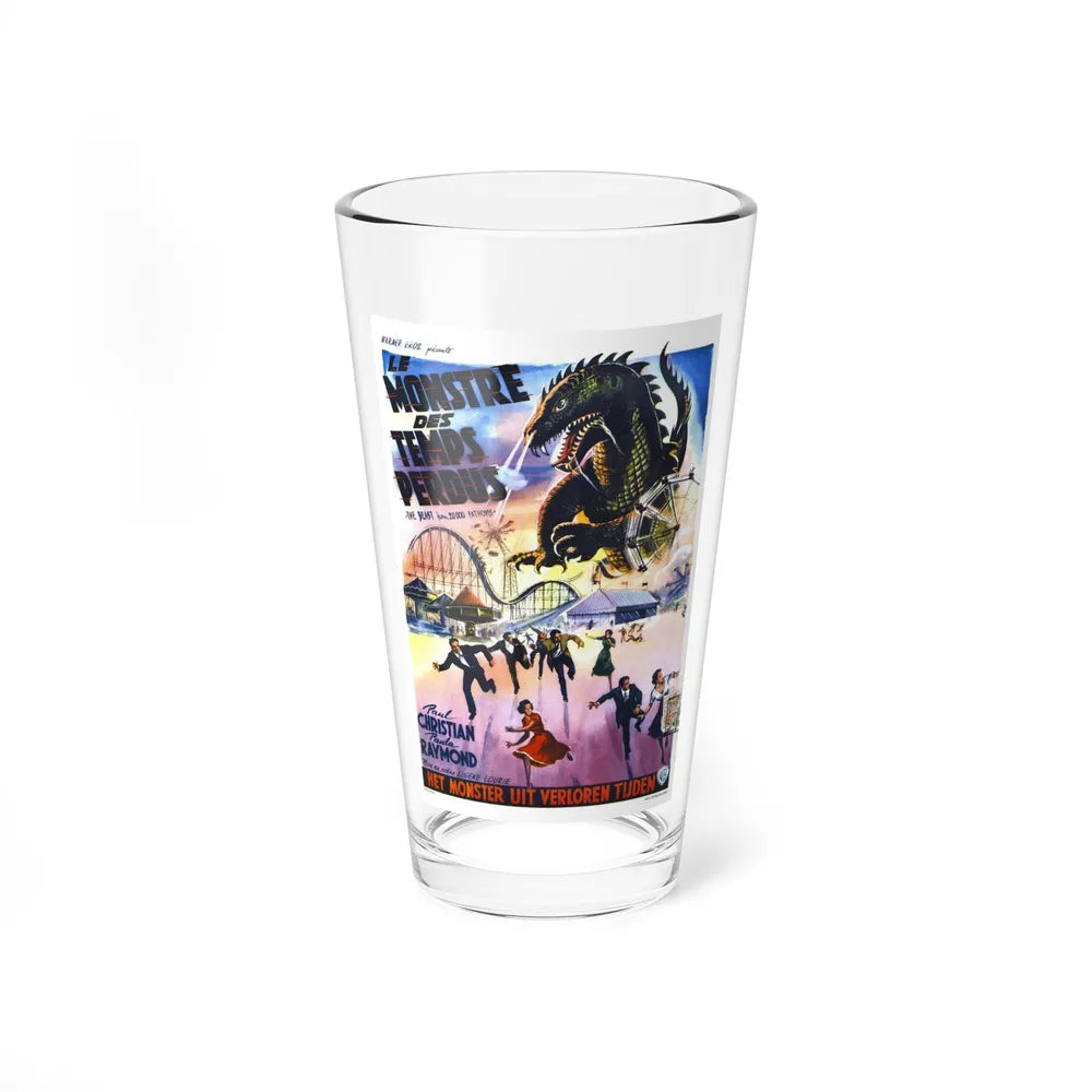 THE BEAST FROM 20,000 FATHOMS (BELGIAN) 1953 Movie Poster - Pint Glass 16oz-16oz-Go Mug Yourself