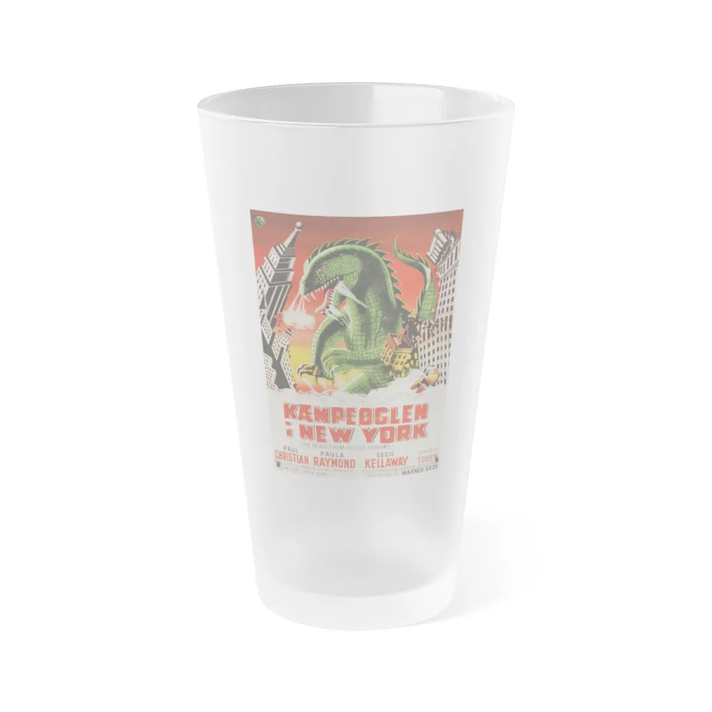 THE BEAST FROM 20,000 FATHOMS (DANISH) 1953 Movie Poster - Frosted Pint Glass 16oz-Go Mug Yourself