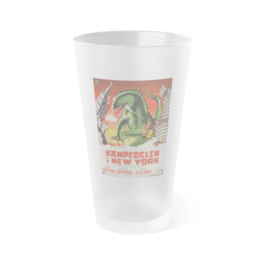 THE BEAST FROM 20,000 FATHOMS (DANISH) 1953 Movie Poster - Frosted Pint Glass 16oz-Go Mug Yourself