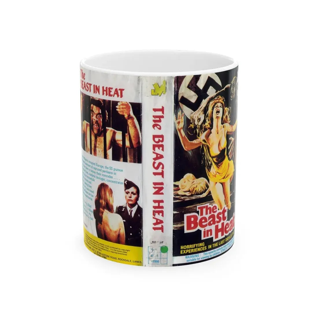 THE BEAST IN HEAT NAZIPLOIATION (VHS COVER) - White Coffee Mug 11oz - Go Mug Yourself