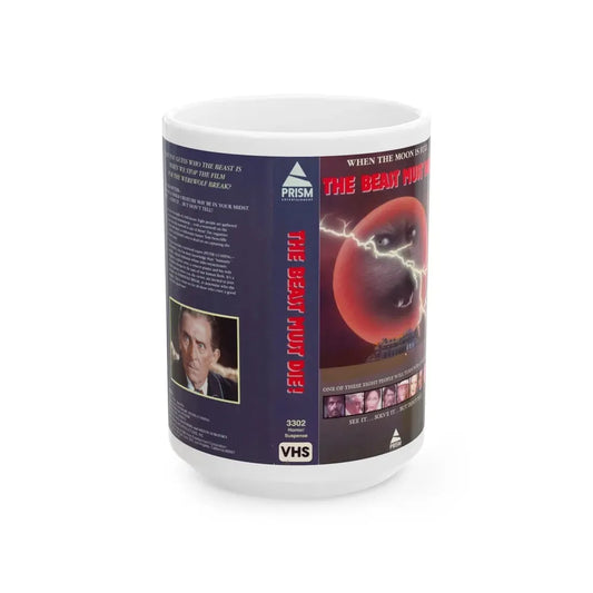 THE BEAST MUST DIE (VHS COVER) - White Coffee Mug 15oz - Go Mug Yourself