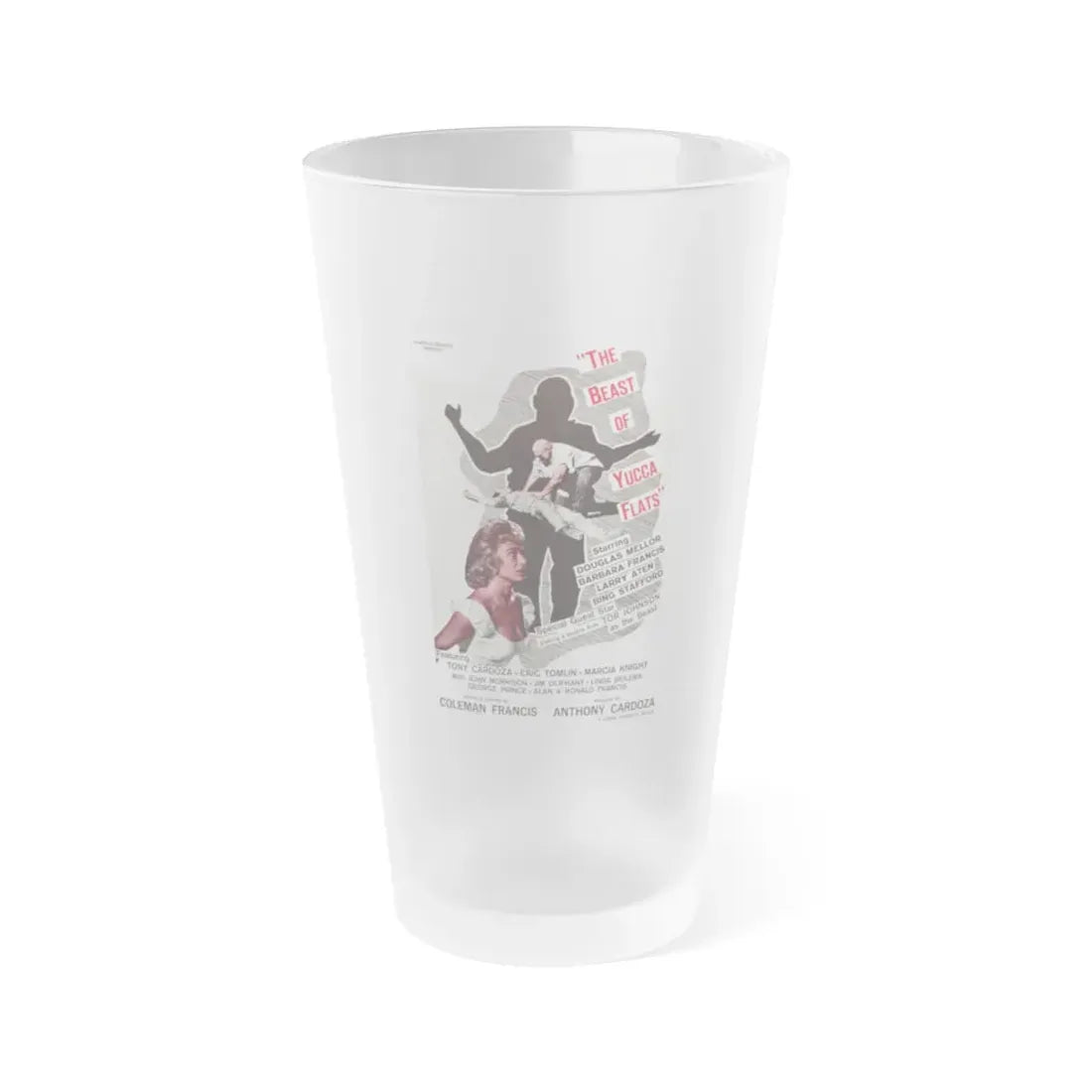 THE BEAST OF YUCCA FLATS 1961 Movie Poster - Frosted Pint Glass 16oz Default Title - Go Mug Yourself