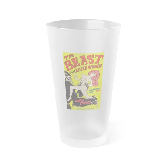 THE BEAST THAT KILLED WOMEN 1965 Movie Poster - Frosted Pint Glass 16oz-Go Mug Yourself