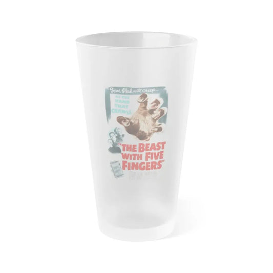 THE BEAST WITH FIVE FINGERS 1946 Movie Poster - Frosted Pint Glass 16oz 16oz Frosted - Go Mug Yourself