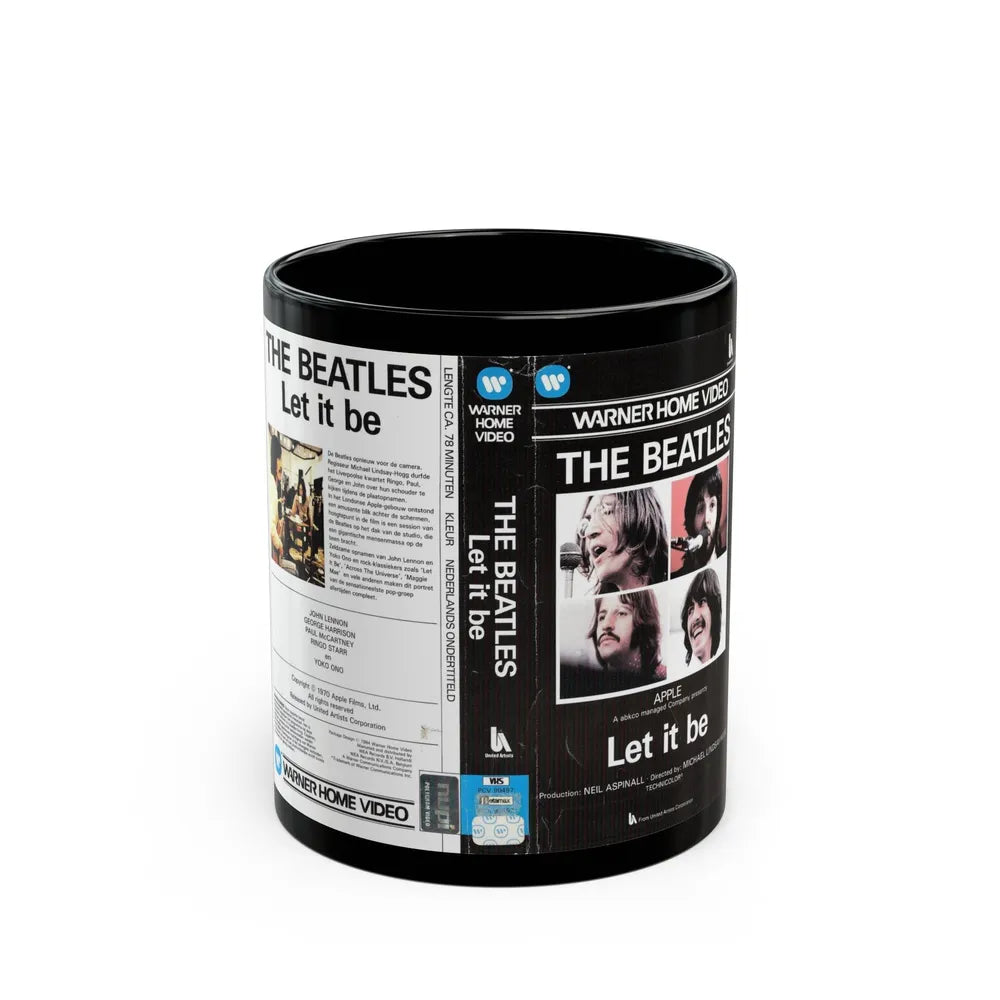 THE BEATLES LET IT BE (VHS COVER) - Black Coffee Mug-11oz-Go Mug Yourself