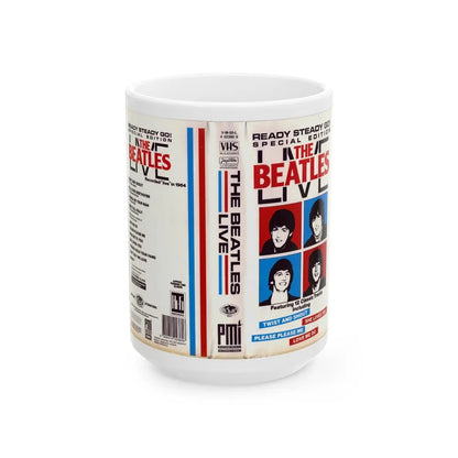 THE BEATLES LIVE (VHS COVER) - White Coffee Mug-15oz-Go Mug Yourself