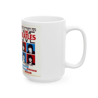 THE BEATLES LIVE (VHS COVER) - White Coffee Mug-Go Mug Yourself