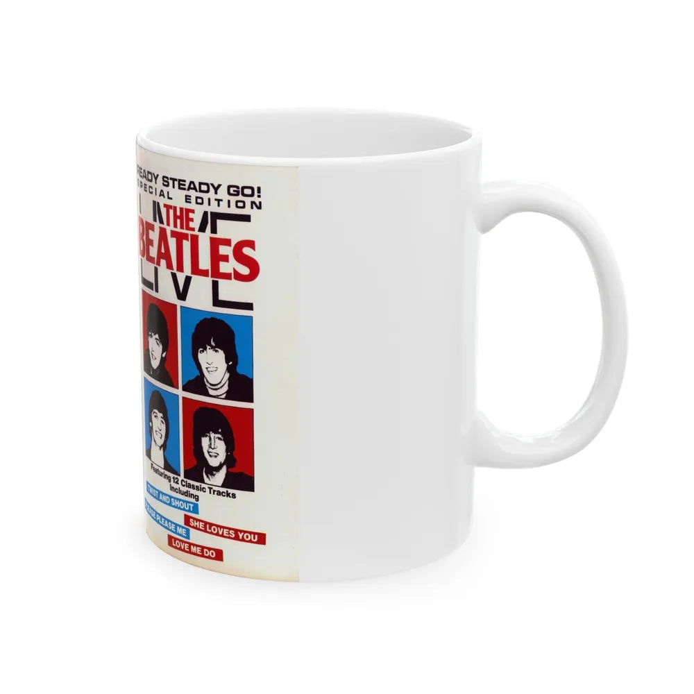 THE BEATLES LIVE (VHS COVER) - White Coffee Mug-Go Mug Yourself