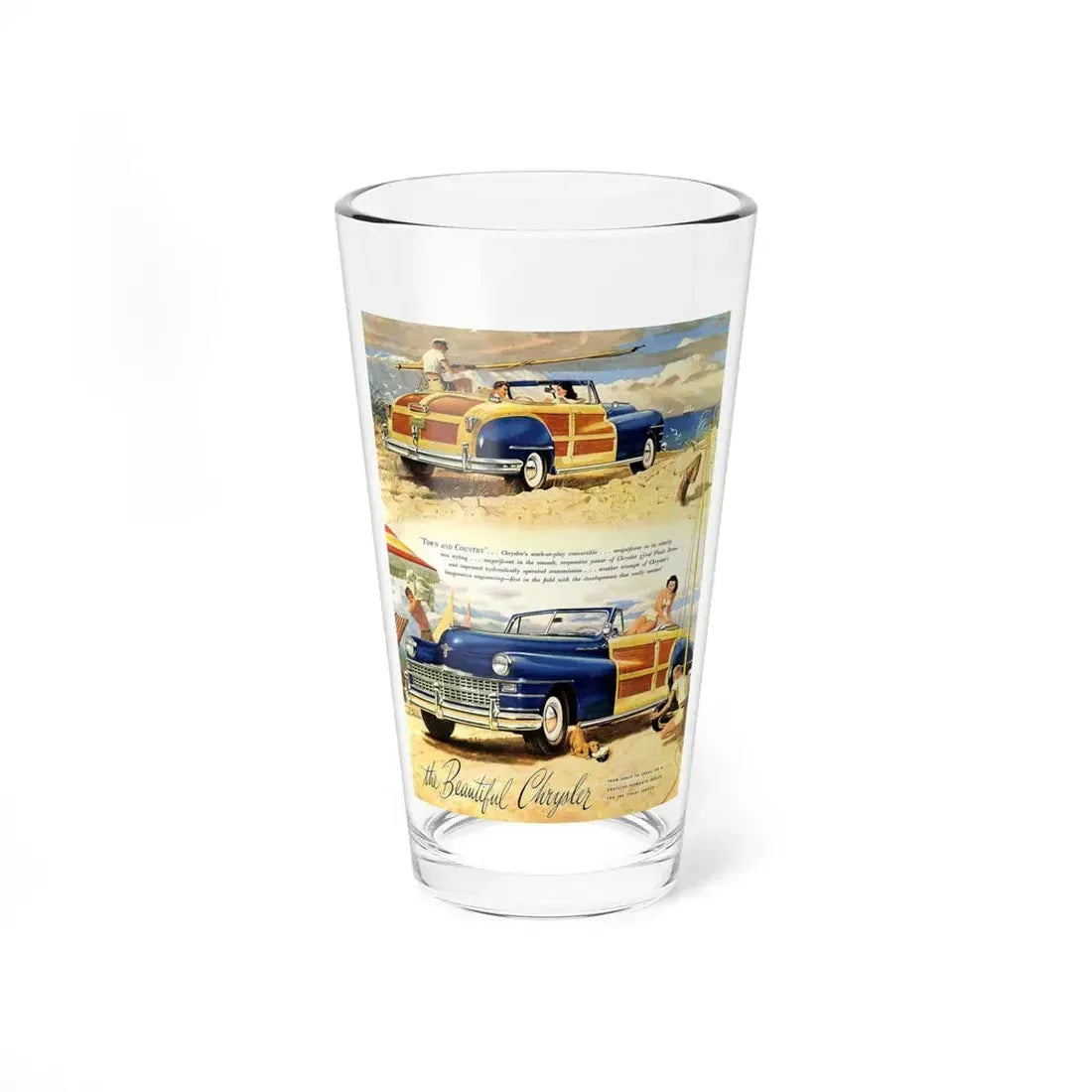 The Beautiful Chrysler, advertisement, 1947 (Magazine Illustration) Pint Glass 16oz 16oz - Go Mug Yourself