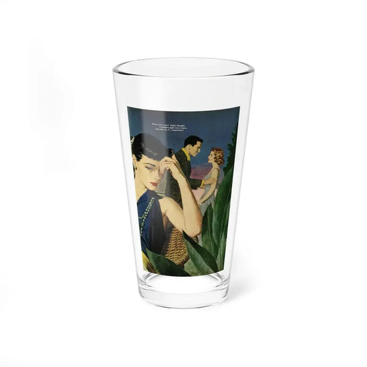 The Beautiful Triangle, Redbook, October 1957 (Magazine Illustration) Pint Glass 16oz 16oz - Go Mug Yourself