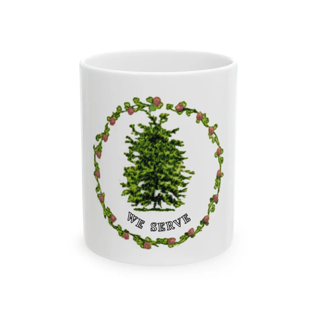 The Beech Tree and Red Clover Banner (India) White Coffee Mug 11oz - Go Mug Yourself