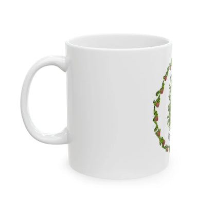 The Beech Tree and Red Clover Banner (India) White Coffee Mug - Go Mug Yourself