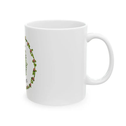The Beech Tree and Red Clover Banner (India) White Coffee Mug - Go Mug Yourself