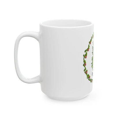 The Beech Tree and Red Clover Banner (India) White Coffee Mug - Go Mug Yourself