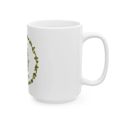 The Beech Tree and Red Clover Banner (India) White Coffee Mug - Go Mug Yourself