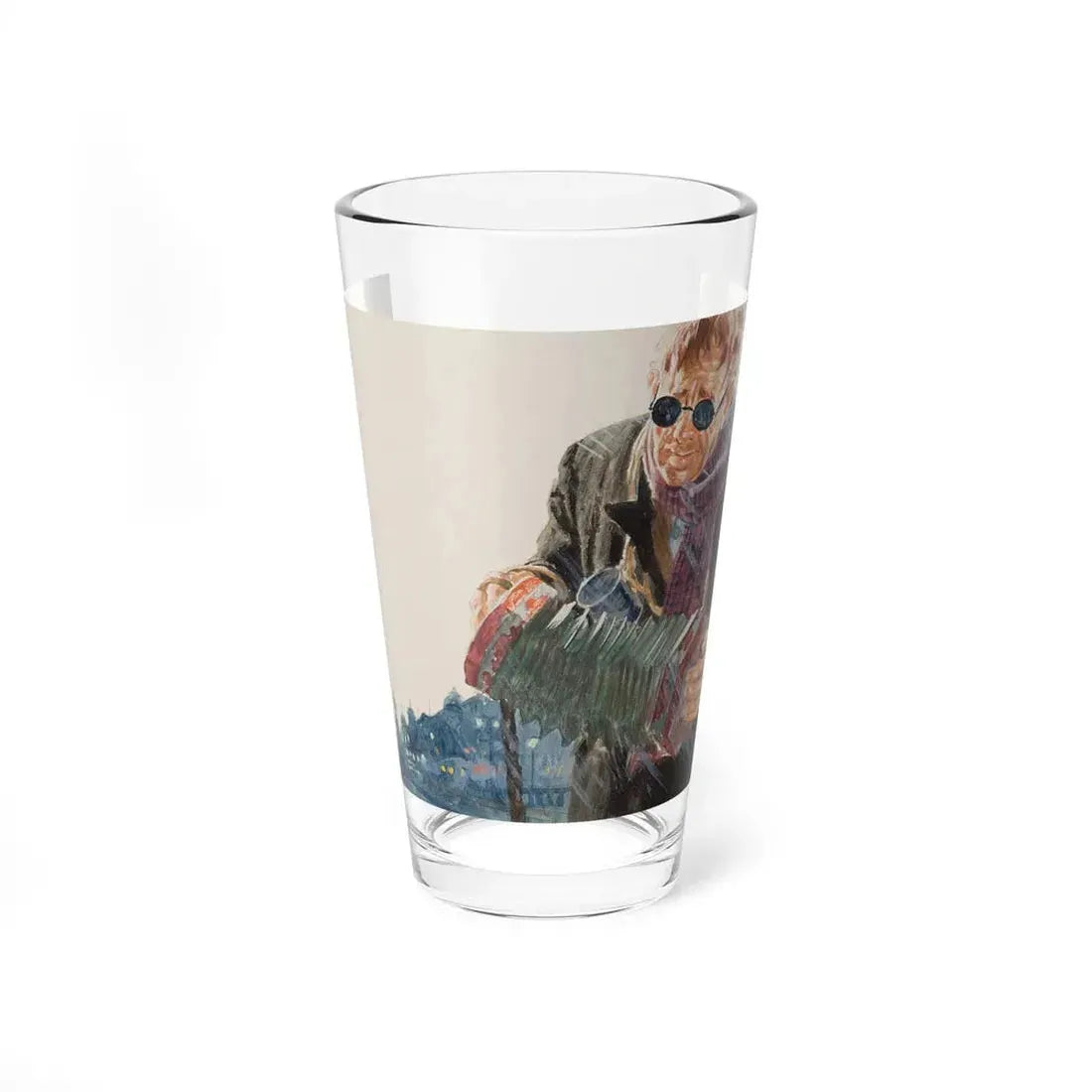 The Beggar on the Dublin Bridge, Saturday Evening Post story illustration (Magazine Illustration) Pint Glass 16oz 16oz - Go Mug Yourself