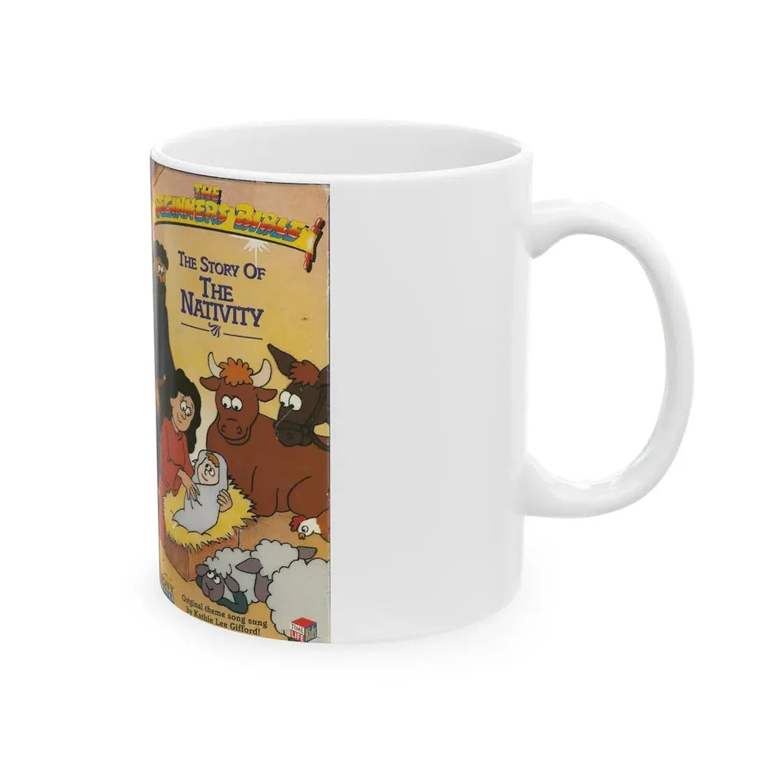 THE BEGINNERS BIBLE THE STORY OF THE NATIVITY (VHS COVER) - White Coffee Mug - Go Mug Yourself