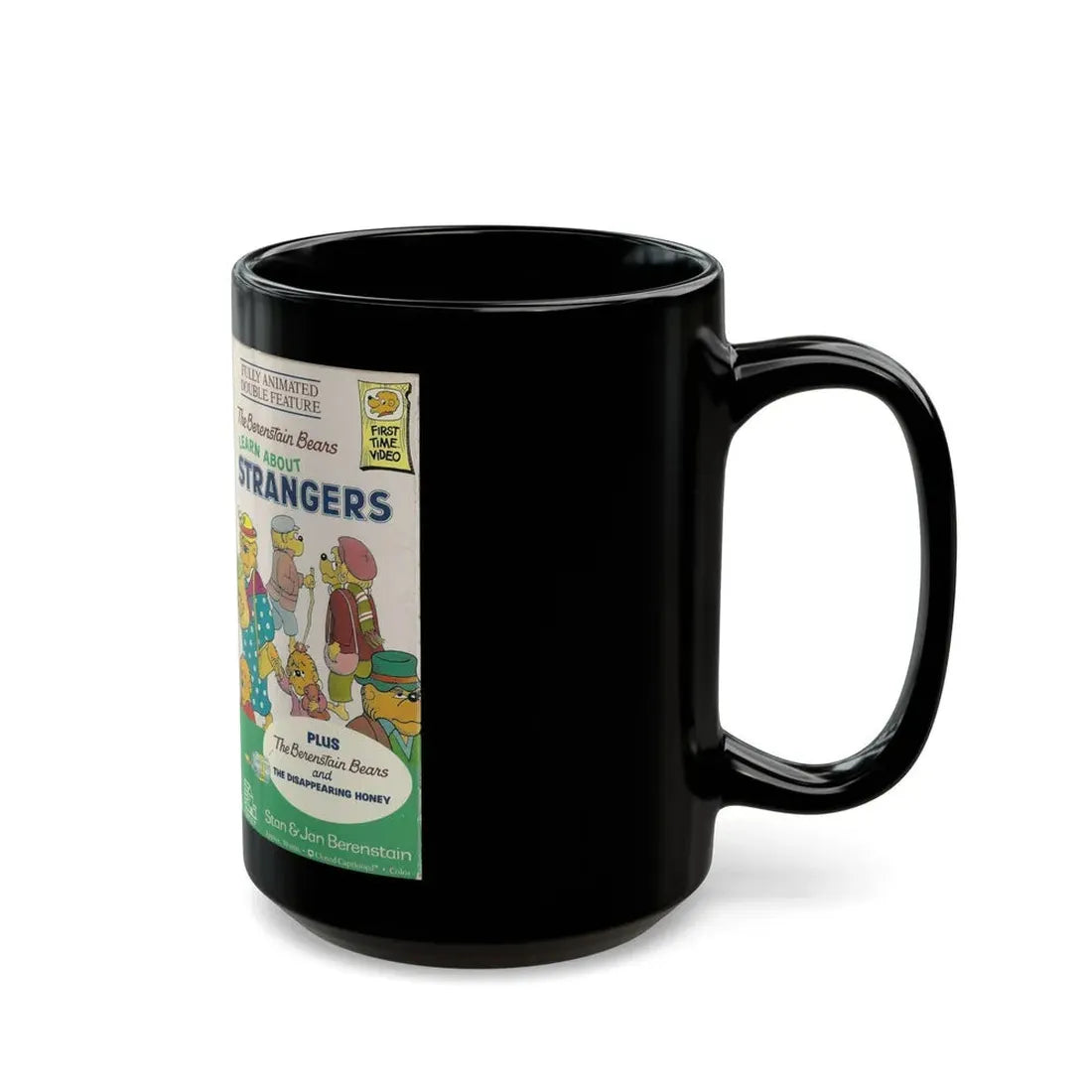 THE BERENSTAIN BEARS LEARN ABOUT STRANGERS (VHS COVER) - Black Coffee Mug - Go Mug Yourself