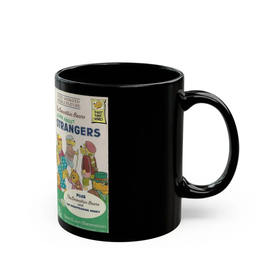 THE BERENSTAIN BEARS LEARN ABOUT STRANGERS (VHS COVER) - Black Coffee Mug - Go Mug Yourself