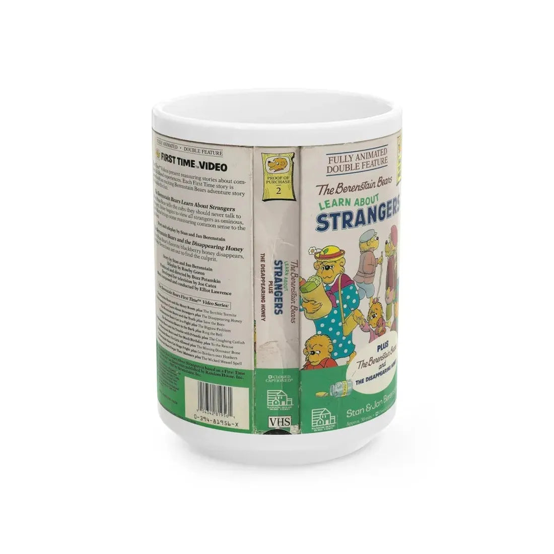THE BERENSTAIN BEARS LEARN ABOUT STRANGERS (VHS COVER) - White Coffee Mug 15oz - Go Mug Yourself