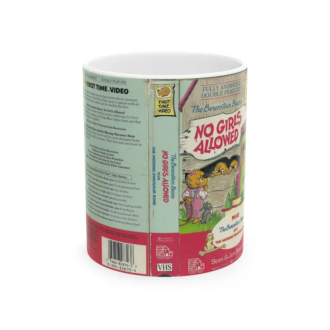 THE BERENSTAIN BEARS NO GIRLS ALLOWED (VHS COVER) - White Coffee Mug 11oz - Go Mug Yourself