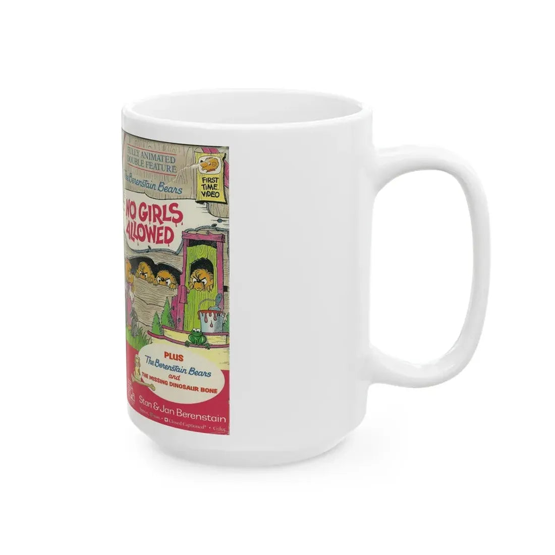 THE BERENSTAIN BEARS NO GIRLS ALLOWED (VHS COVER) - White Coffee Mug - Go Mug Yourself