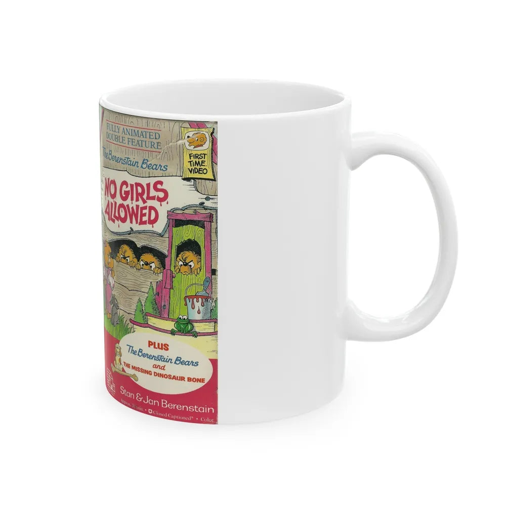 THE BERENSTAIN BEARS NO GIRLS ALLOWED (VHS COVER) - White Coffee Mug-Go Mug Yourself