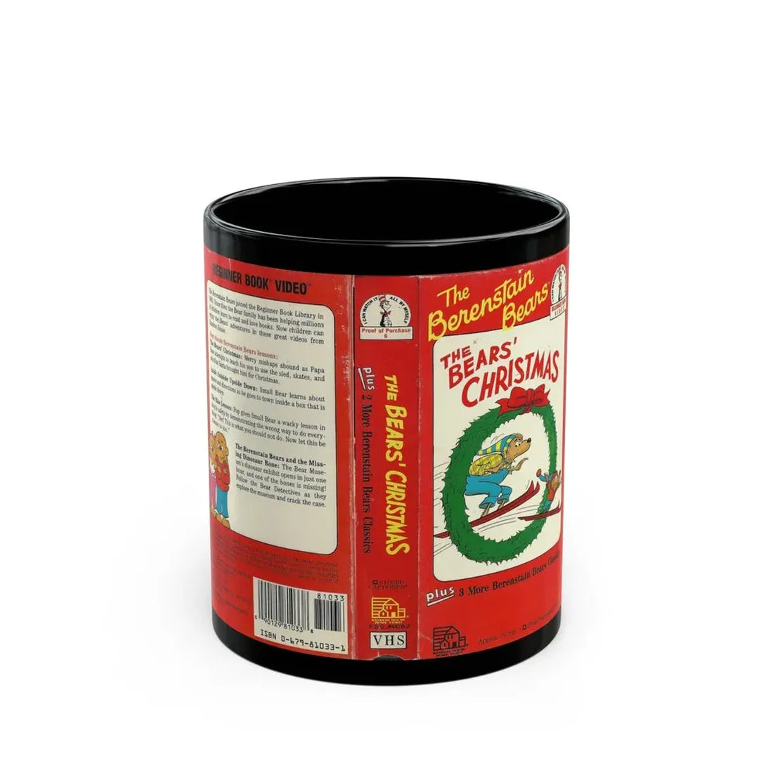 THE BERENSTAIN BEARS THE BEARS CHRISTMAS (VHS COVER) - Black Coffee Mug 11oz - Go Mug Yourself