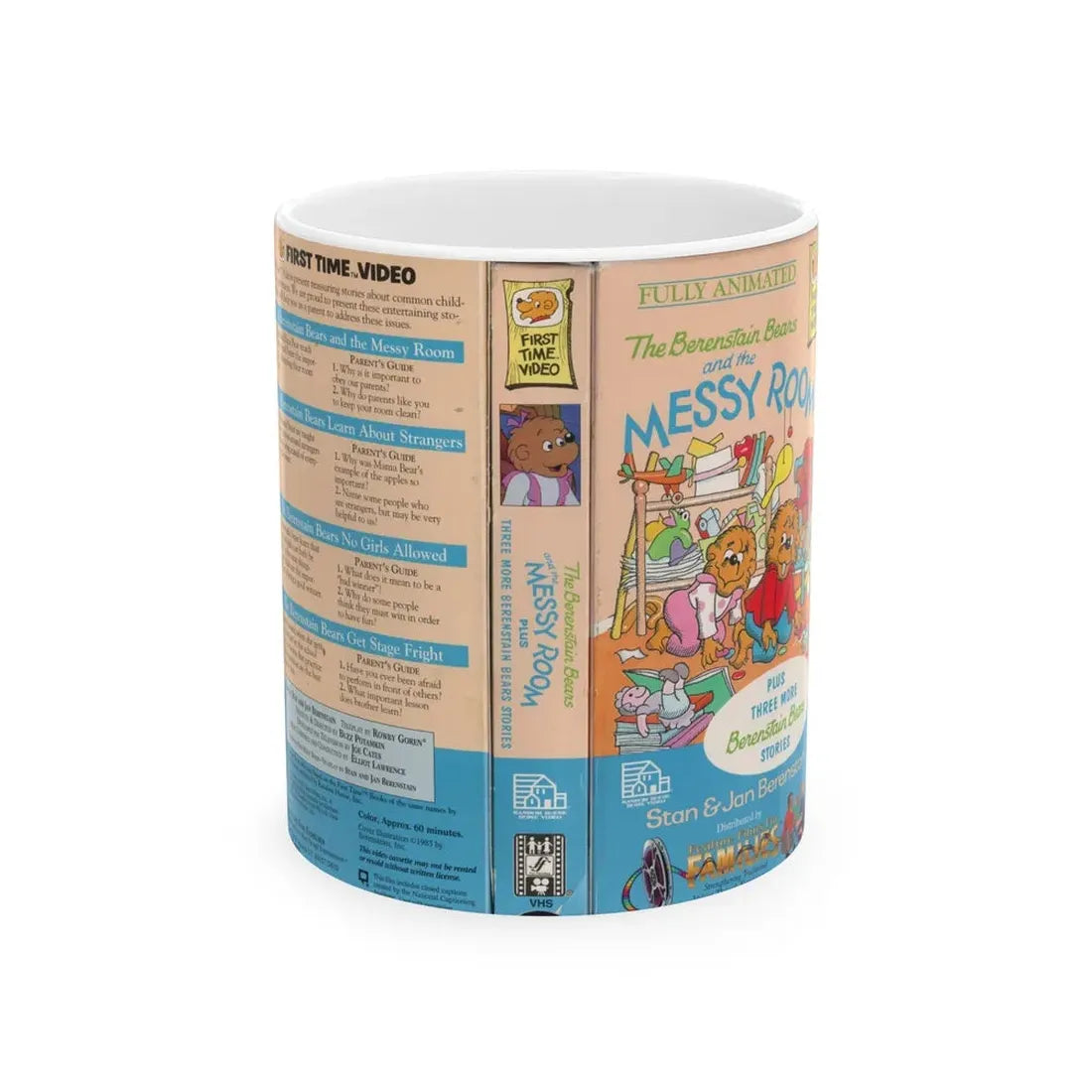 THE BERERNSTAIN BEARS AND THE MESSY ROOM (VHS COVER) - White Coffee Mug 11oz - Go Mug Yourself
